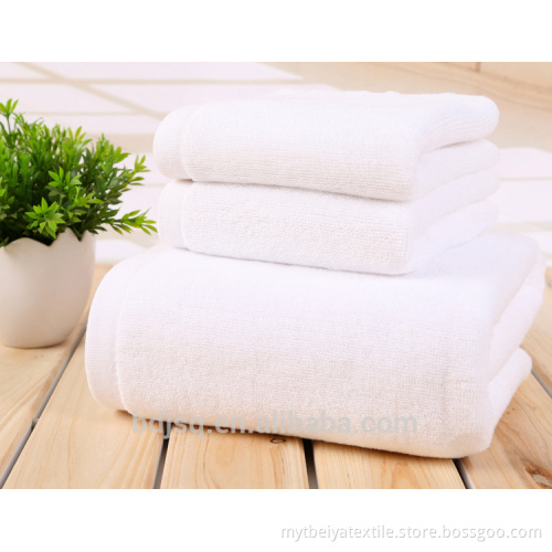 WHOLESALE 5 STAR White Color 100% Cotton bath towel hand towel wash cloth Hotel towel set